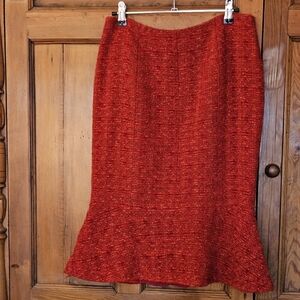 Carmen Marc Valvo Vibrant Red Pencil Skirt